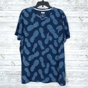 Levis Mens Tee XL Blue Pineapples Front Pocket 59